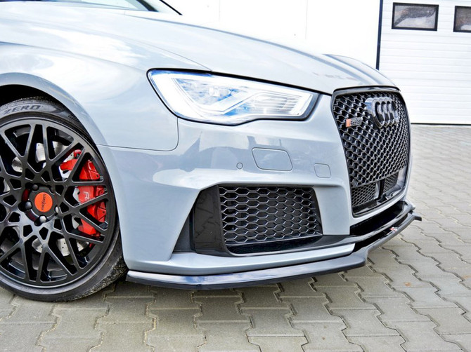 Maxton Design Gloss Black Front Splitter V.1 Audi RS3 8Va Sportback Pre-Facelift (2015-2016)
