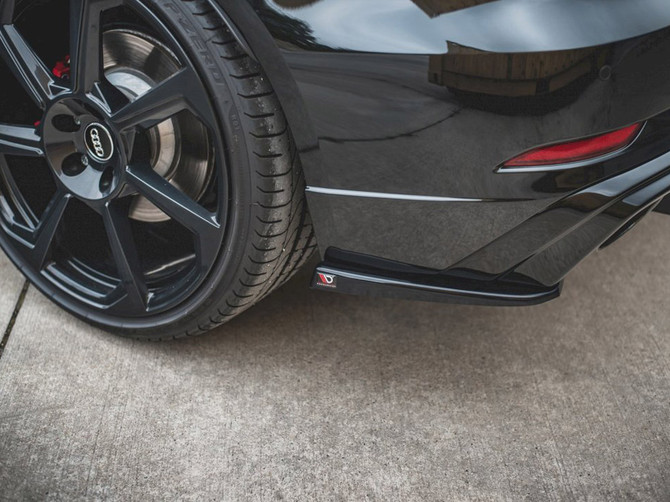 Maxton Design Gloss Black Rear Side Splitters V.2 Audi RS3 8V Sportback Facelift (2017-Up)