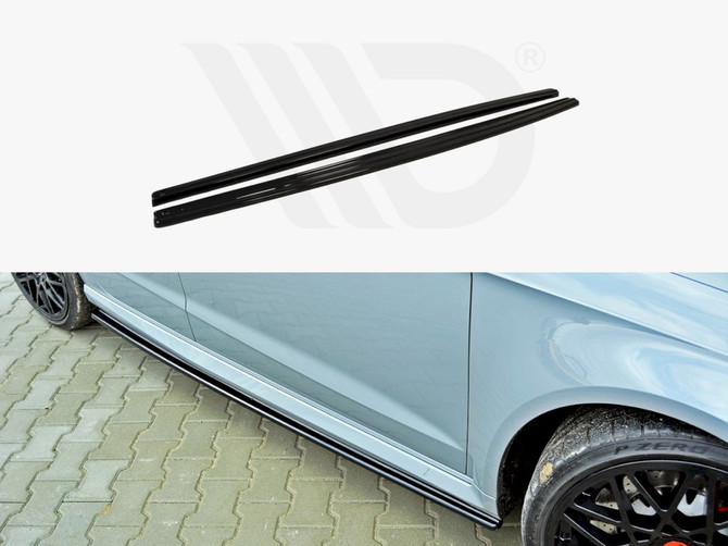 Maxton Design Gloss Black Side Skirts Diffusers Audi RS3 8Va Pre-Facelift (2015-2016)