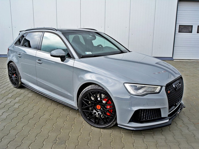 Maxton Design Gloss Black Side Skirts Diffusers Audi RS3 8Va Pre-Facelift (2015-2016)