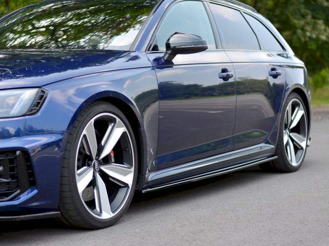 Maxton Design Gloss Black Side Skirts Diffusers Audi Rs4 B9 (2017-2019)