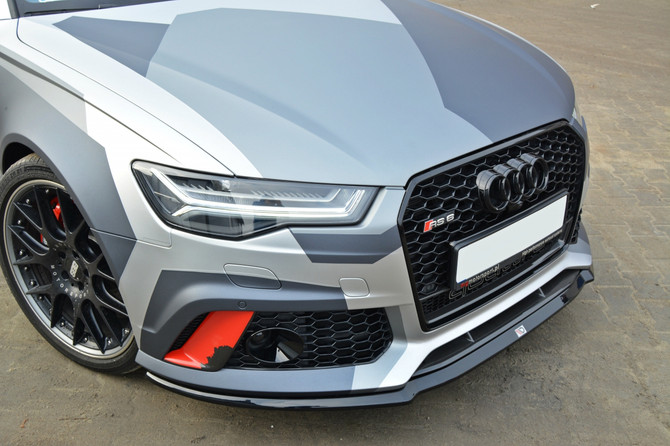 Maxton Design Gloss Black Front Splitter V.2 Audi Rs6 C7 (2013-Up)