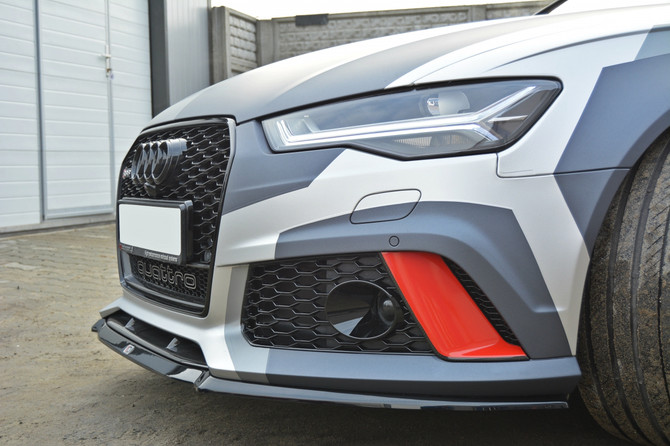 Maxton Design Gloss Black Front Splitter V.2 Audi Rs6 C7 (2013-Up)