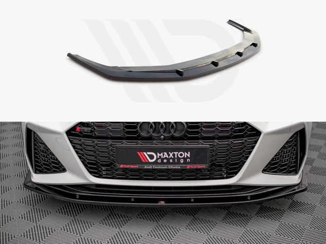 Maxton Design Gloss Black Front Splitter V2 Audi Rs6 C8 / Rs7 C8 (2019-)