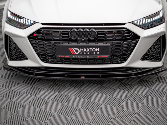 Maxton Design Gloss Black Front Splitter V2 Audi Rs6 C8 / Rs7 C8 (2019-)