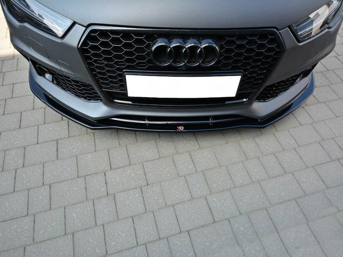 Maxton Design Gloss Black Front Splitter V.1 Audi Rs7 C7 Facelift (2014-2017)