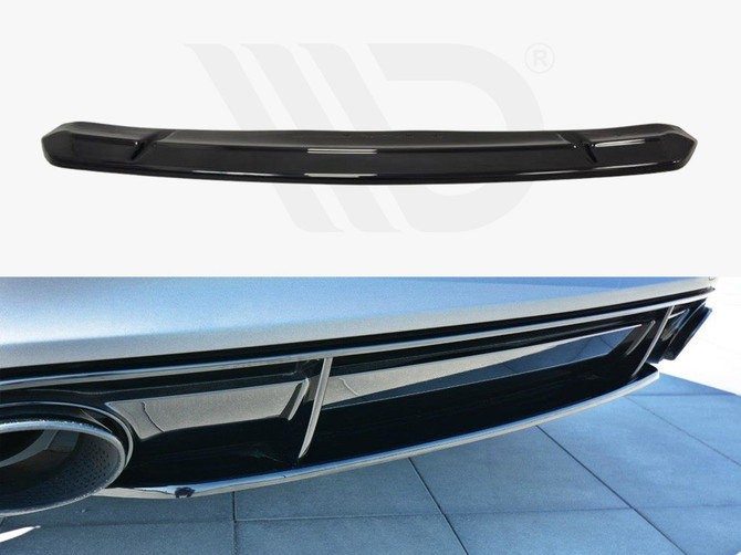 Maxton Design Gloss Black Central Rear Splitter Audi Rs7 C7 Facelift (2014-2017)