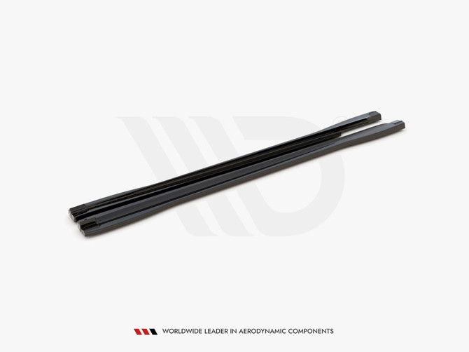 Maxton Design Gloss Black Side Skirts Diffusers Audi RSQ3 (F3) / Q3 Sportback S-Line (2019-)