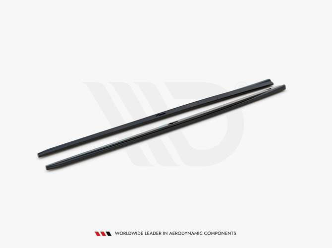 Maxton Design Gloss Black Side Skirts Diffusers V.2 Audi S3 Sedan 8V Facelift (2016-2020)