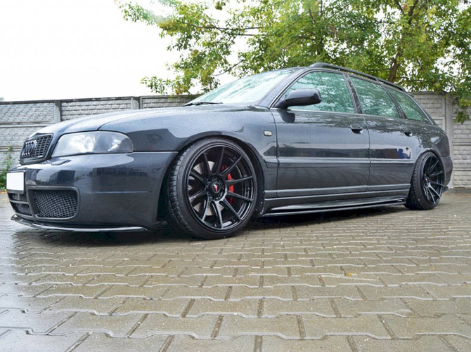 Maxton Design Gloss Black Side Skirts Diffusers Audi S4 B5