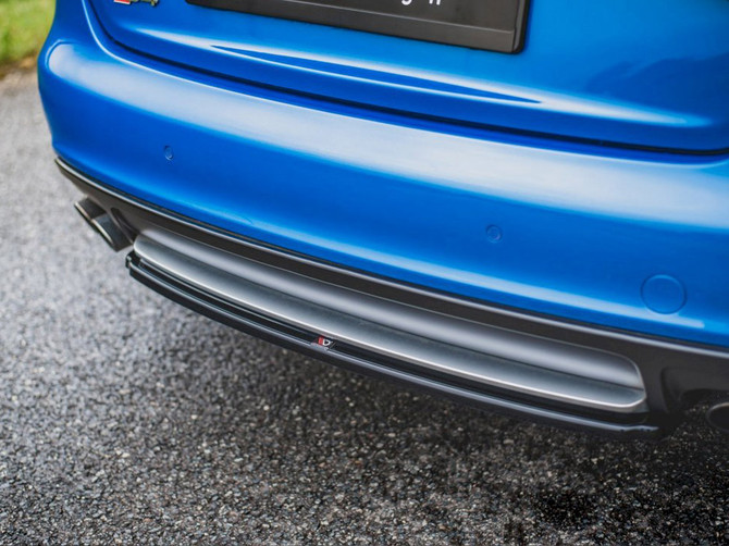 Maxton Design Gloss Black Central Rear Splitter Audi S4/ A4 S-Line B8 Sedan (2008-2011)