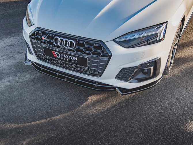 Maxton Design Gloss Black Front Splitter V2 Audi S5 / A5 S-Line F5 Facelift (2019-)