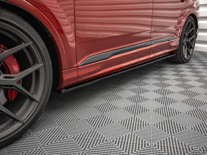 Maxton Design Gloss Black Side Skirts Diffusers Audi Sq7 /Q7 S-Line Mk2 (4M) Facelift (2019-)