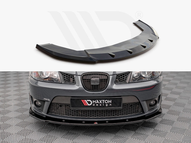 Maxton Design Gloss Black Front Splitter V.1 Seat Ibiza Cupra Mk3 (2004-2008)