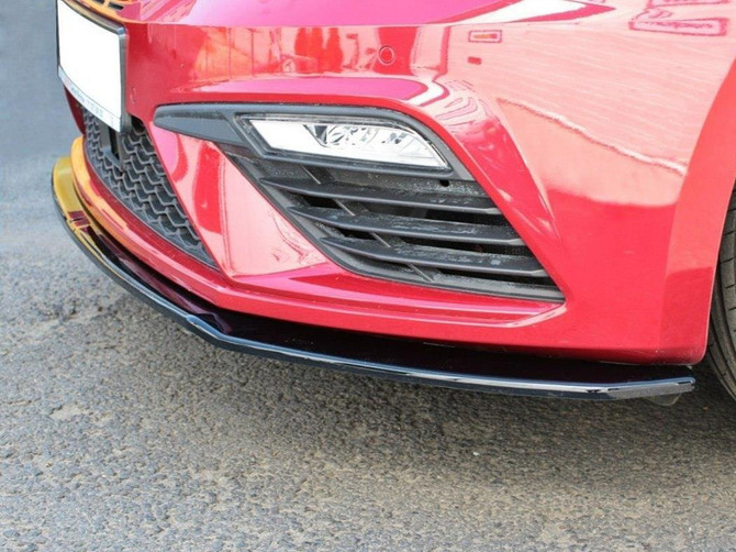 Maxton Design Gloss Black Front Splitter V.2 Seat Leon Mk 3.5 Cupra/Fr (2017-2019)