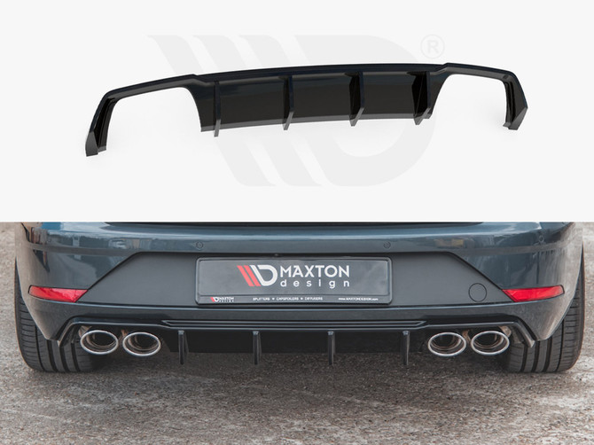 Maxton Design Gloss Black Rear Valance V3 Seat Leon Mk3.5 Cupra Estate (2017-2019)