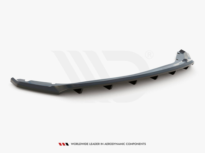 Maxton Design Gloss Black Central Rear Splitter (Vertical Bars) Seat Leon Hatchback Mk3 (2012-2016)