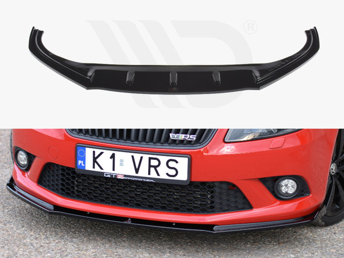 Maxton Design Gloss Black Front Splitter Skoda Fabia Ii (For Rs)
