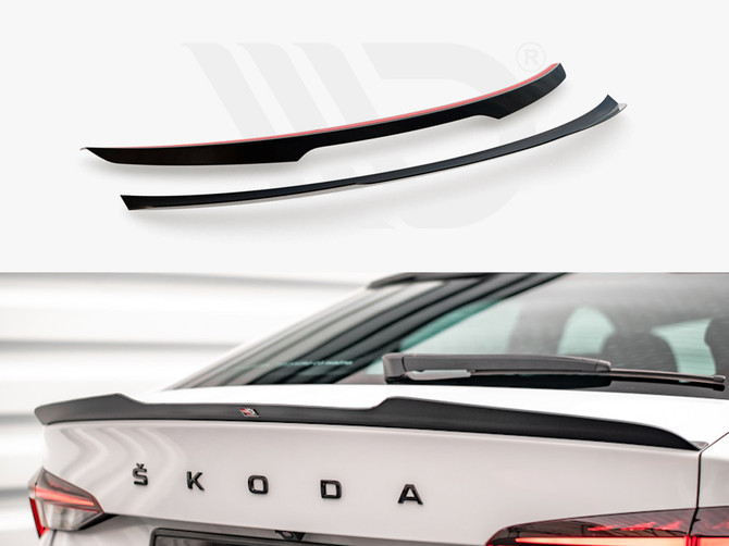 Maxton Design Gloss Black Spoiler Cap Skoda Octavia Liftback Mk4 (2019-)