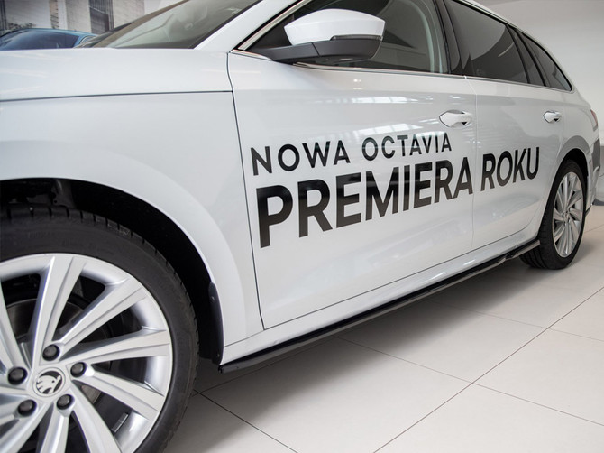 Maxton Design Gloss Black Side Skirts Splitters V2 Skoda Octavia Mk4 (2019-)