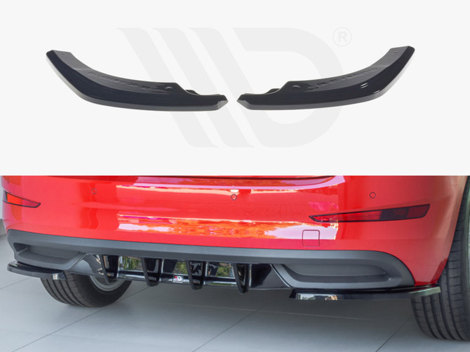 Maxton Design Gloss Black Rear Side Splitters Skoda Scala (2019-Up)