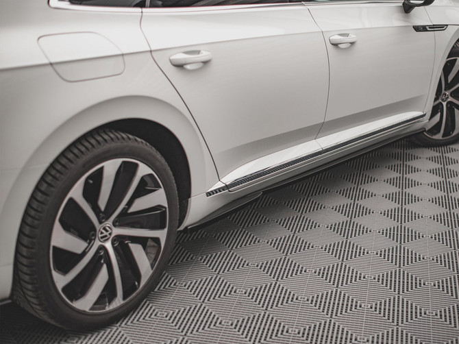 Maxton Design Gloss Black Side Skirts Diffusers VW Arteon R / R-Line Facelift (2020-)