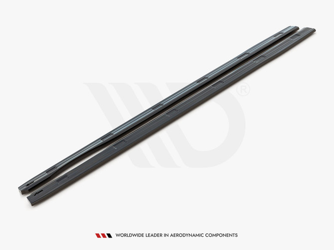 Maxton Design Gloss Black Side Skirts Diffusers VW Caddy Long Mk3 Facelift (2010-2015)