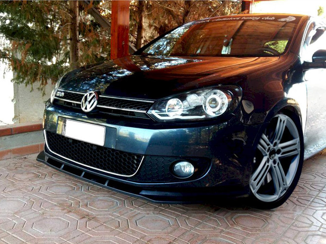 Maxton Design Gloss Black Front Splitter VW Golf Vi / Jetta