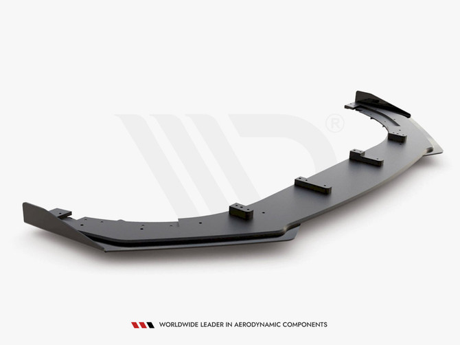 Maxton Design Black + Gloss Flaps Racing Durability Front Splitter V3 (+Flaps) VW Golf GTI Mk6 (2008-2012)