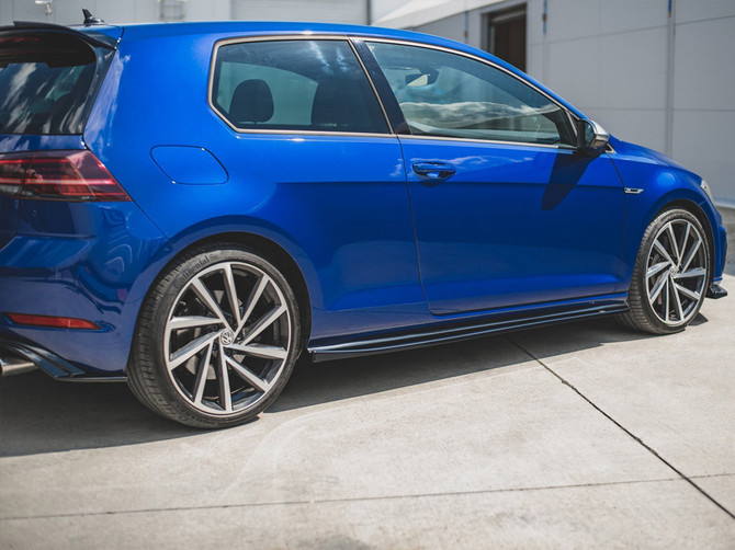 Maxton Design Gloss Black Side Skirts Diffusers V.4 VW Golf 7 R GTI Facelift (2017-2019)