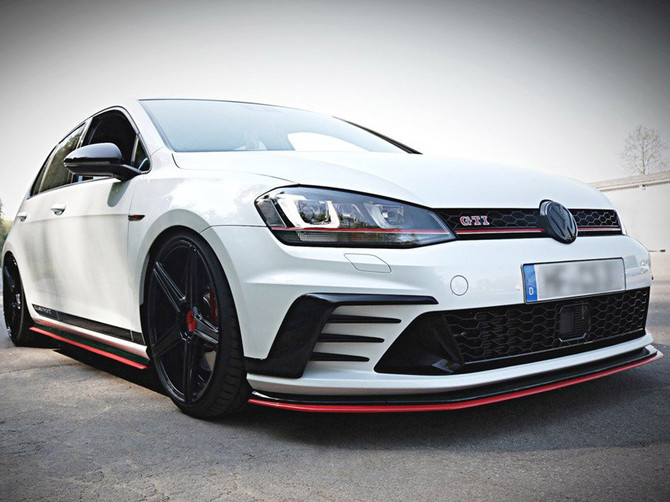 Maxton Design Gloss Black Front Splitter VW Golf Mk7 GTI Clubsport (2016-2017)