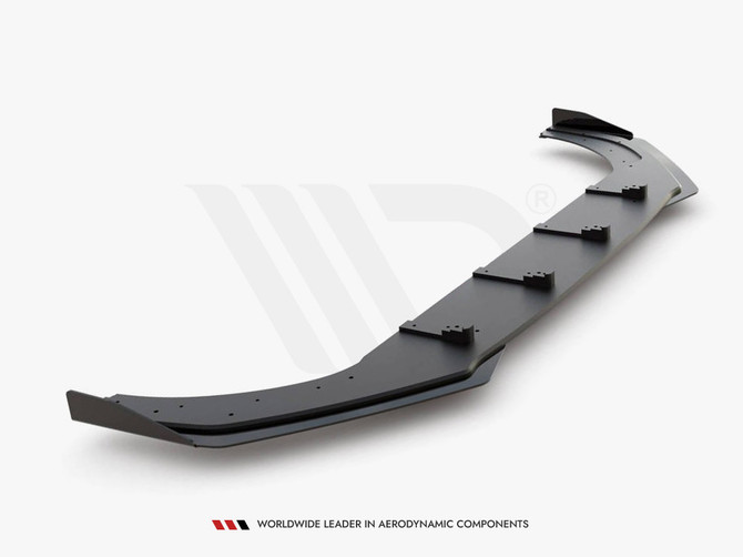 Maxton Design Black + Gloss Flaps Racing Durability Front Splitter (+Flaps) VW Golf 8 GTI / R-Line (2020-)