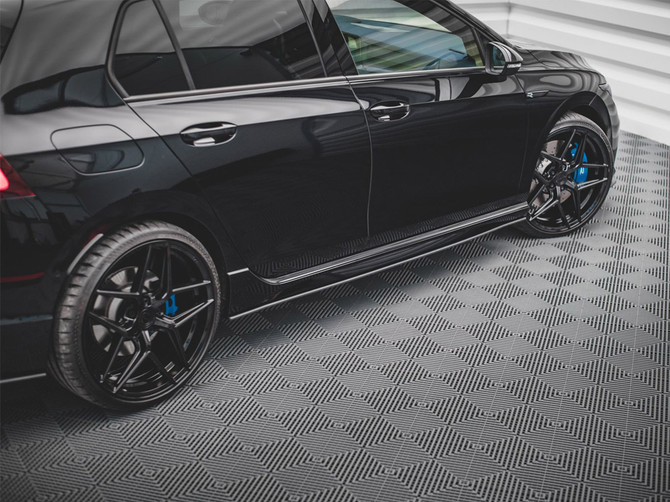 Maxton Design Black Street Pro Side Skirts Diffusers VW Golf R Mk8 (2020-)
