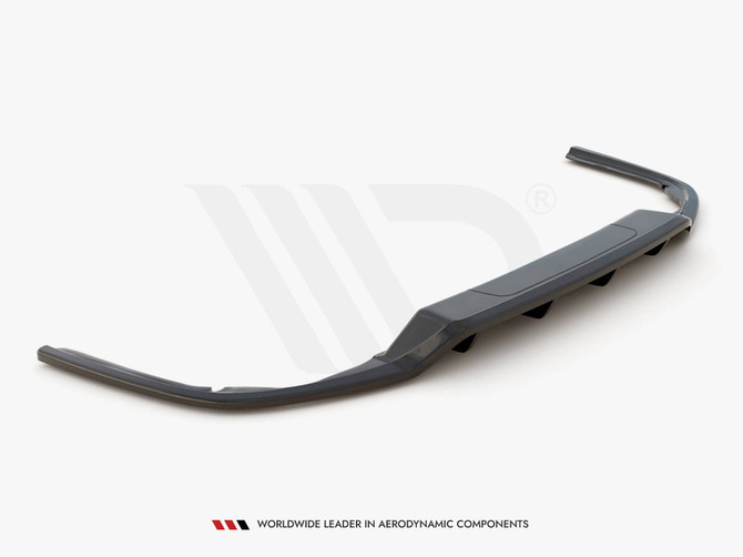 Maxton Design Gloss Black Central Rear Splitter (W/ Vertical Bars) VW Passat B8 (2014-2019)