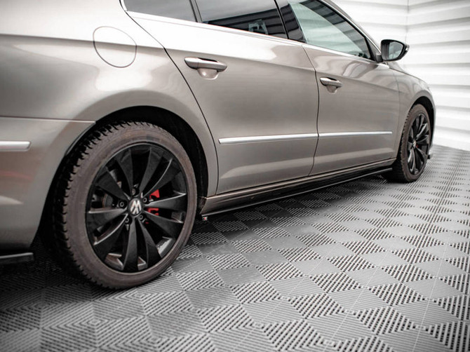 Maxton Design Gloss Black Side Skirts Diffusers V.2 VW Passat Cc (2008-2012)