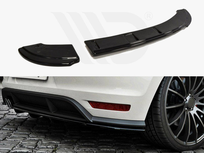 Maxton Design Gloss Black Rear Splitter VW Polo Mk5 GTI Facelift (With A Vertical Bar) (2015-2017)