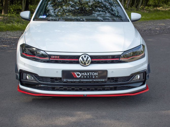 Maxton Design Gloss Black Front Splitter V.2 VW Polo Mk6 GTI (2017-2021)