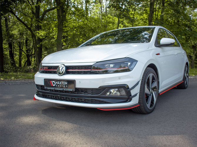 Maxton Design Gloss Black Front Splitter V.5 VW Polo Mk6 GTI (2017-2021)