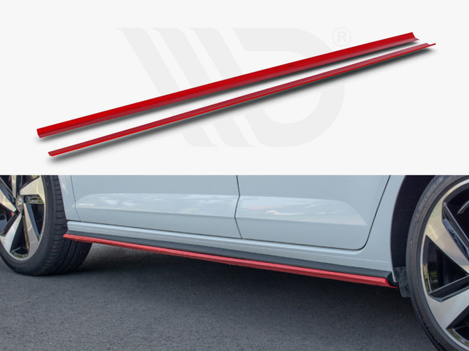 Maxton Design Gloss Black Side Skirts Diffusers VW Polo Mk6 GTI (2017-2021)