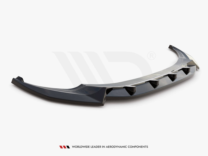 Maxton Design Gloss Black Front Splitter V.2 VW Tiguan R / R-Line Mk2 Facelift (2020-)