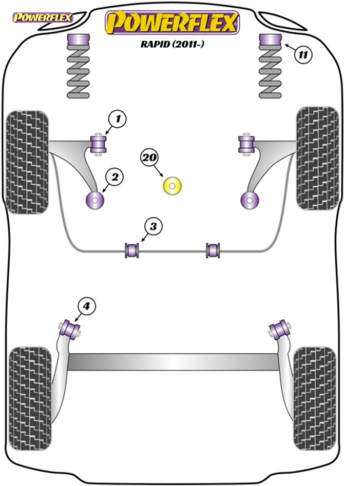 Powerflex Track Steering Rack Mounting Bush - Rapid (2011- ) - PFF85-633BLK