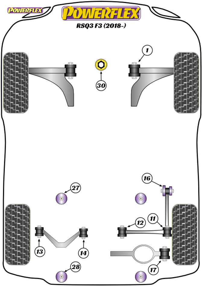 Powerflex Lower Engine Mount Insert (Large) Track Use - RSQ3 F3 - PFF85-830P