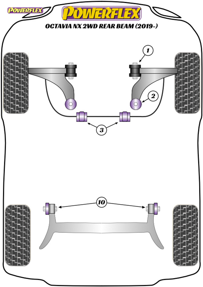 Powerflex Track Lower Engine Mount (Large) Insert - Octavia NX Rear Beam (2019 on) - PFF85-832BLK