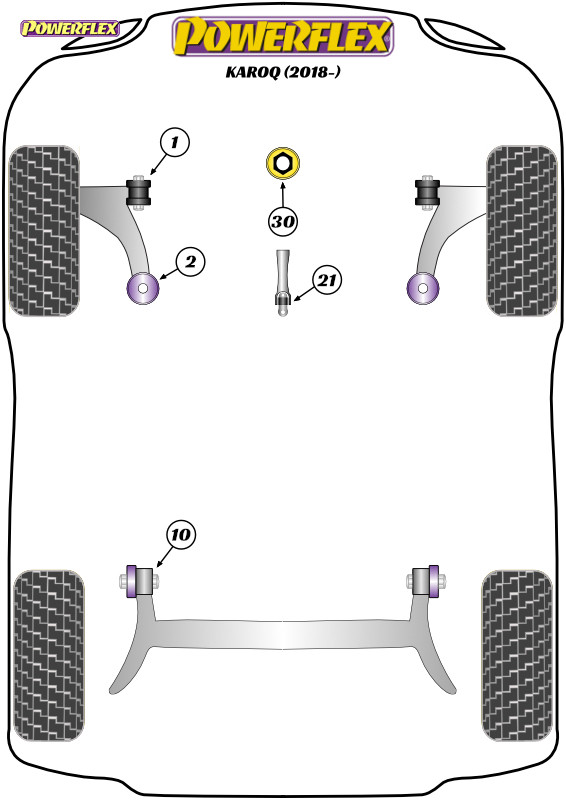 Powerflex Track Front Lower Engine Mount Hybrid Bush (Large) - Karoq 2WD (2017 on) - PFF85-831BLK