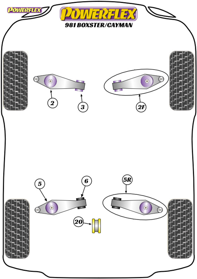Powerflex Bolt-On Jack Pad Adaptor Kit - Cayman 981 - PF57-561K