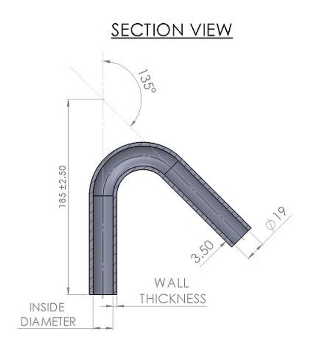 Forge Motorsport - 19mm I/D Silicone 135º Elbow (A135-19)