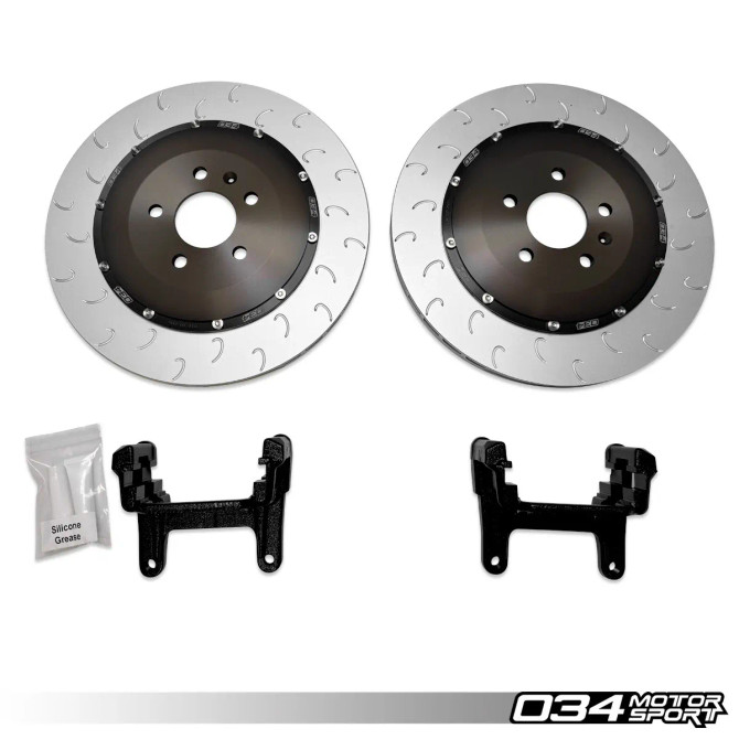 034 Motorsport - 2-Piece Floating Rear Brake Rotor 370mm Upgrade for B9/B9.5 Audi A4/S4, A5/S5, Q5/SQ5
