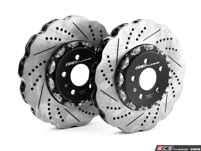 ECS Front & Rear 2-Piece Scalloped Brake Rotor Kit - No Pads  - Audi S4 and S5 B8 