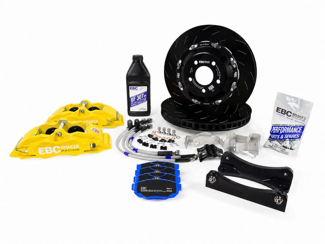 EBC 'Apollo' Big Brake Kit for VW Up! GTI - Yellow Calipers - Bluestuff Pads