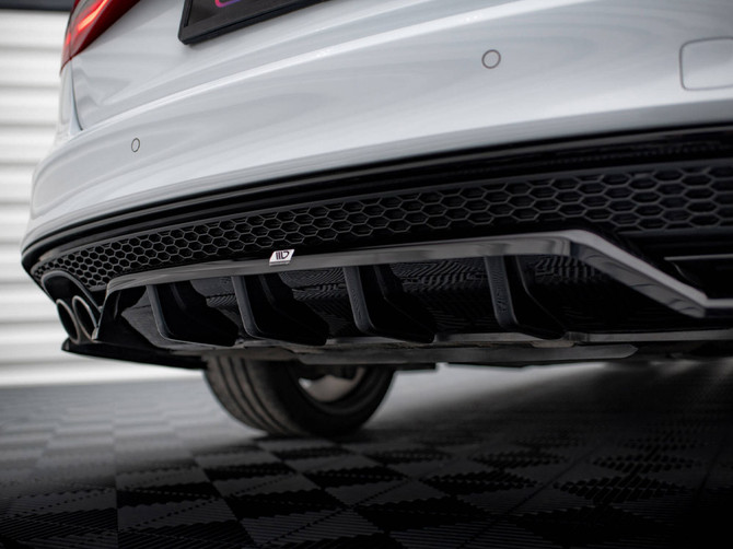 Maxton Design Central Rear Splitter (Vertical Bars) Audi A4 Competition B8 Facelift